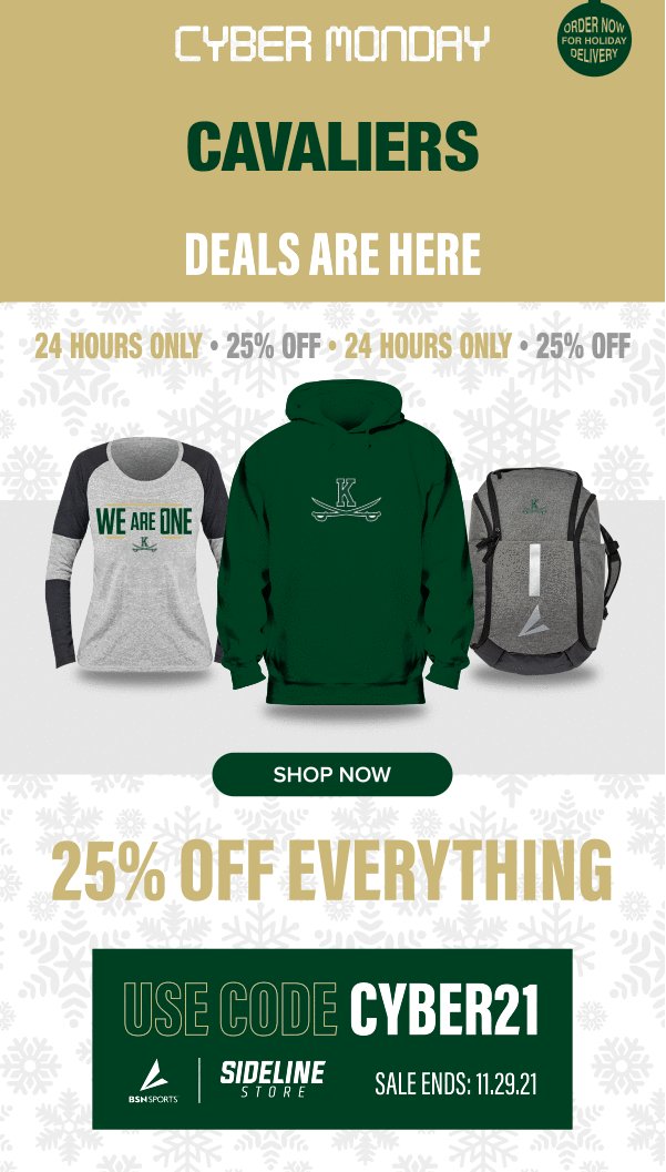 CYBER MONDAY- ORDER YOUR KENNEDY GEAR TODAY!
sideline.bsnsports.com/schools/maryla…

USE CODE: CYBER21