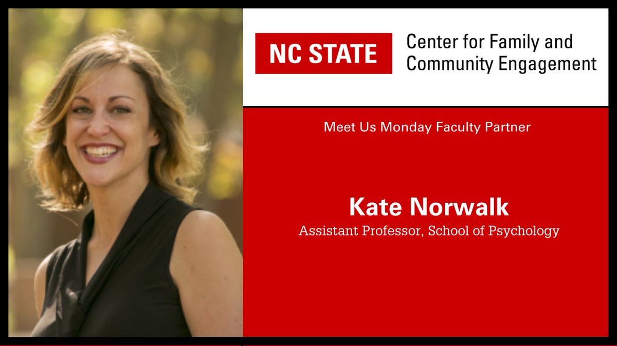 cfacencstate's tweet photo. For today’s #MeetUsMonday, we are highlighting Kate Norwalk, she is the Assistant Professor of Psychology at NC State University.
Foster Family Alliance of NC https://t.co/wGetd7m9wi.
#CFACE #CommunityEngagement #FamilyEngagement
https://t.co/qB8FFr3Zzz https://t.co/v2zObH3RlD
