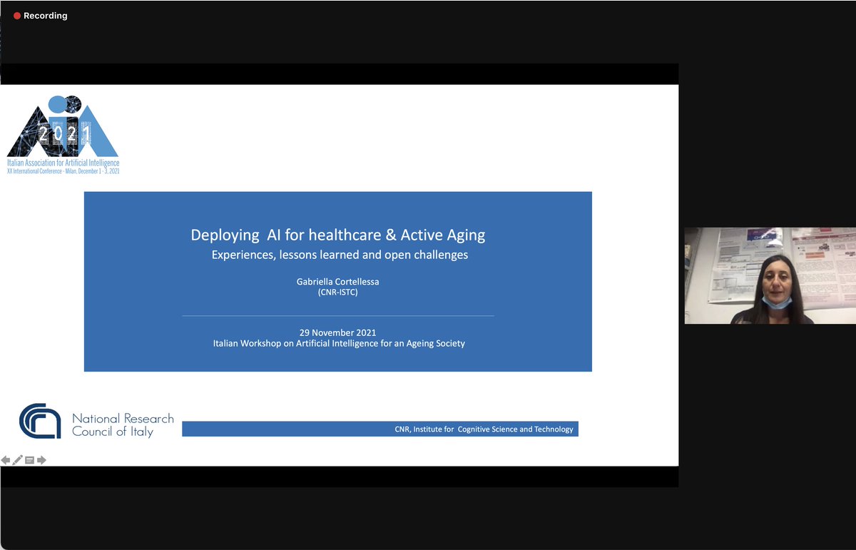 PST@ISTC-CNR (@cnrpst) on Twitter photo Gabriella Cortellessa is giving a keynote talk at the workshop on AI and Ageing Society during #AIxIA2021 about AI for Healthcare and Active Ageing. Currently streamed live on <a href="/underlineio/">Underline Science</a> <a href="/cnr_istc/">ISTC_CNR</a>
<a href="/CNRsocial_/">CNR Consiglio Nazionale delle Ricerche</a> <a href="/AI_AgeingSoc/">Artificial Intelligence for Ageing Society</a> <a href="/AI_x_IA/">AIxIA</a> Gabriella Cortellessa is giving a keynote talk at the workshop on AI and Ageing Society during #AIxIA2021 about AI for Healthcare and Active Ageing. Currently streamed live on <a href="/underlineio/">Underline Science</a> <a href="/cnr_istc/">ISTC_CNR</a>
<a href="/CNRsocial_/">CNR Consiglio Nazionale delle Ricerche</a> <a href="/AI_AgeingSoc/">Artificial Intelligence for Ageing Society</a> <a href="/AI_x_IA/">AIxIA</a>