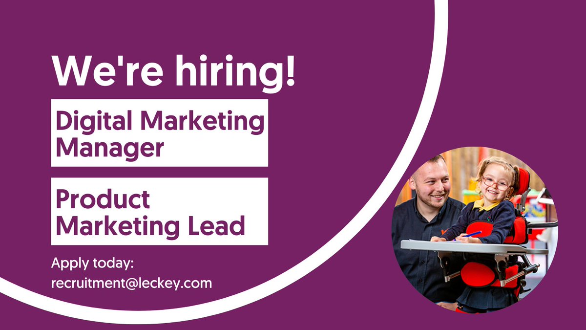 Are you an experienced, creative and strategic marketeer? We have two exciting opportunities to join the Leckey team in Lisburn:

✅ Product Marketing Lead
✅ Digital Marketing Manager

Applications close tomorrow,  30th Nov. Apply now: lnkd.in/gnfeZJ6F

#jobfairy #nijobs