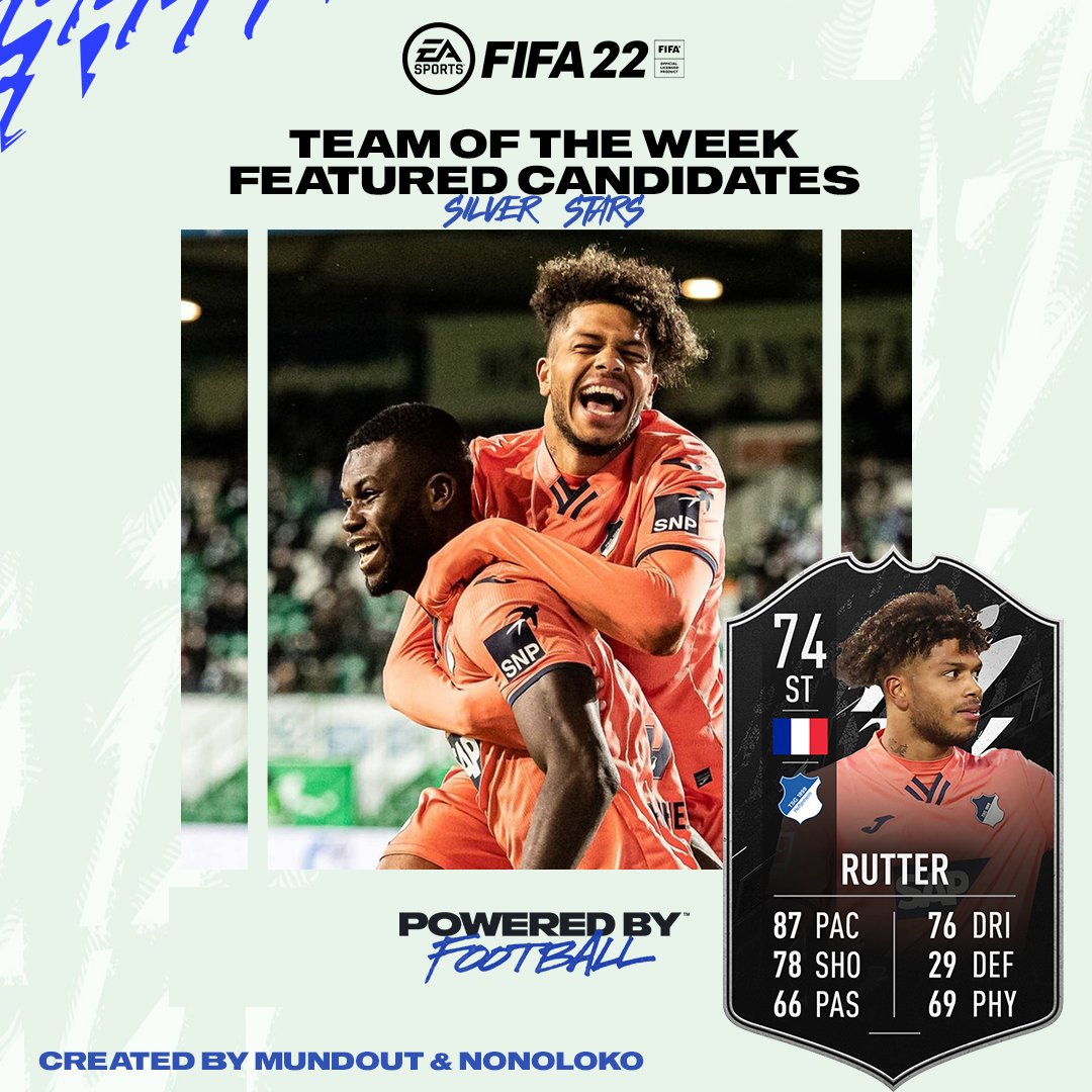 esmaxibarrios's tweet photo. #FTOTW
🇪🇦 Juanmi 75 > 81 > 84
Silver Stars
🇨🇵 Georginio Rutter (TSG 1899 Hoffenheim - Bundesliga)
#FIFA22 #TOTW11 https://t.co/QF6nWUJp1J