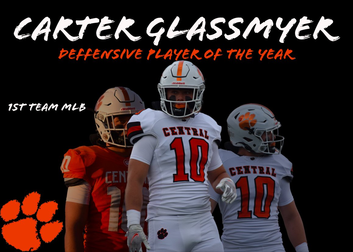 Congratulations to <a href="/CarterGlassmyer/">Carter Glassmyer</a> for being named YAIAA Defensive player of the year! Glassmyer lead the team with 126 tackles through 8 games this season. He has been named 1st team MLB!