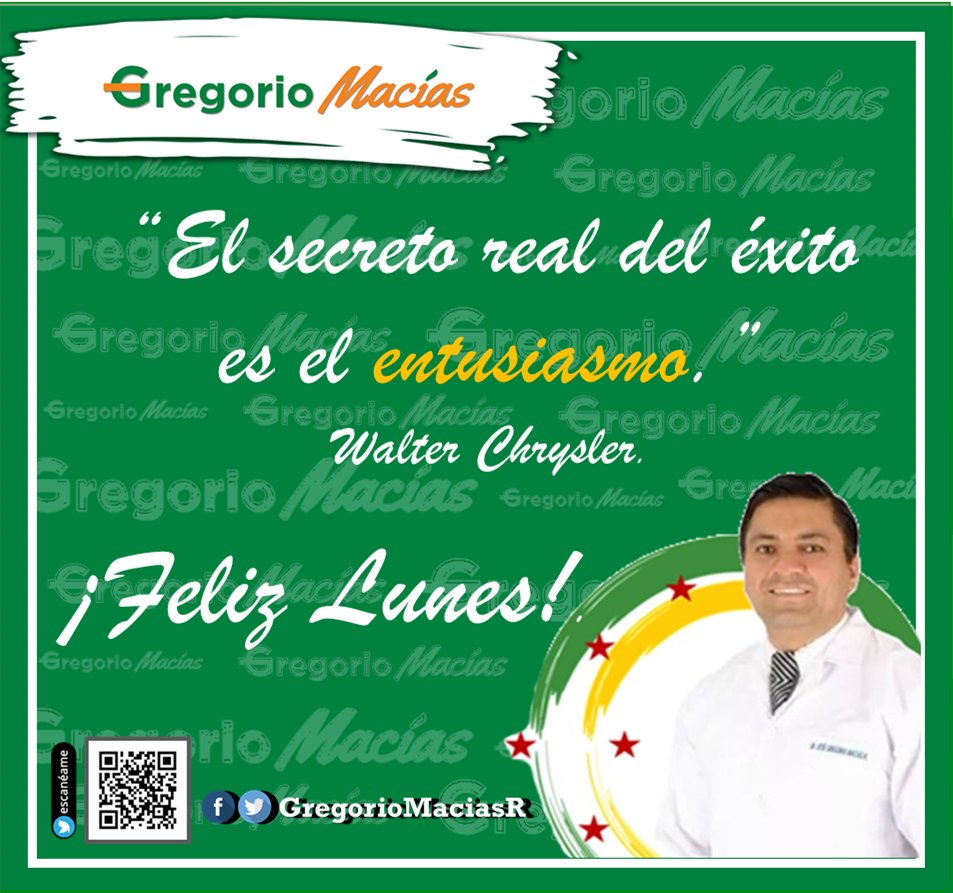 GregorioMaciasR's tweet photo. LUNES | Excelente inicio de semana, y éxitos en sus labores. #JoséGregorioMacias #SantaAna #Lunes #29N https://t.co/Vn7u9yYBMA