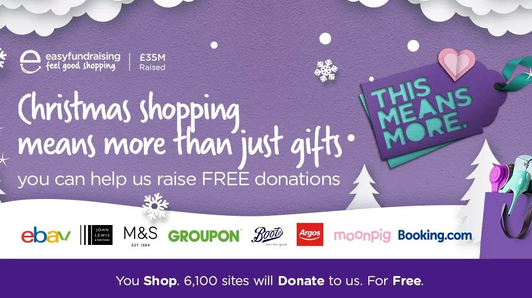 Over 6,000 shops and sites will donate to Showcase The Street at no extra cost to you!

Amazon, Argos, Ebay, Just Eat?.....Please remember to use easyfundraising when you do your Christmas shopping!

Please sign up and help us raise more at:

buff.ly/3FPS1Os