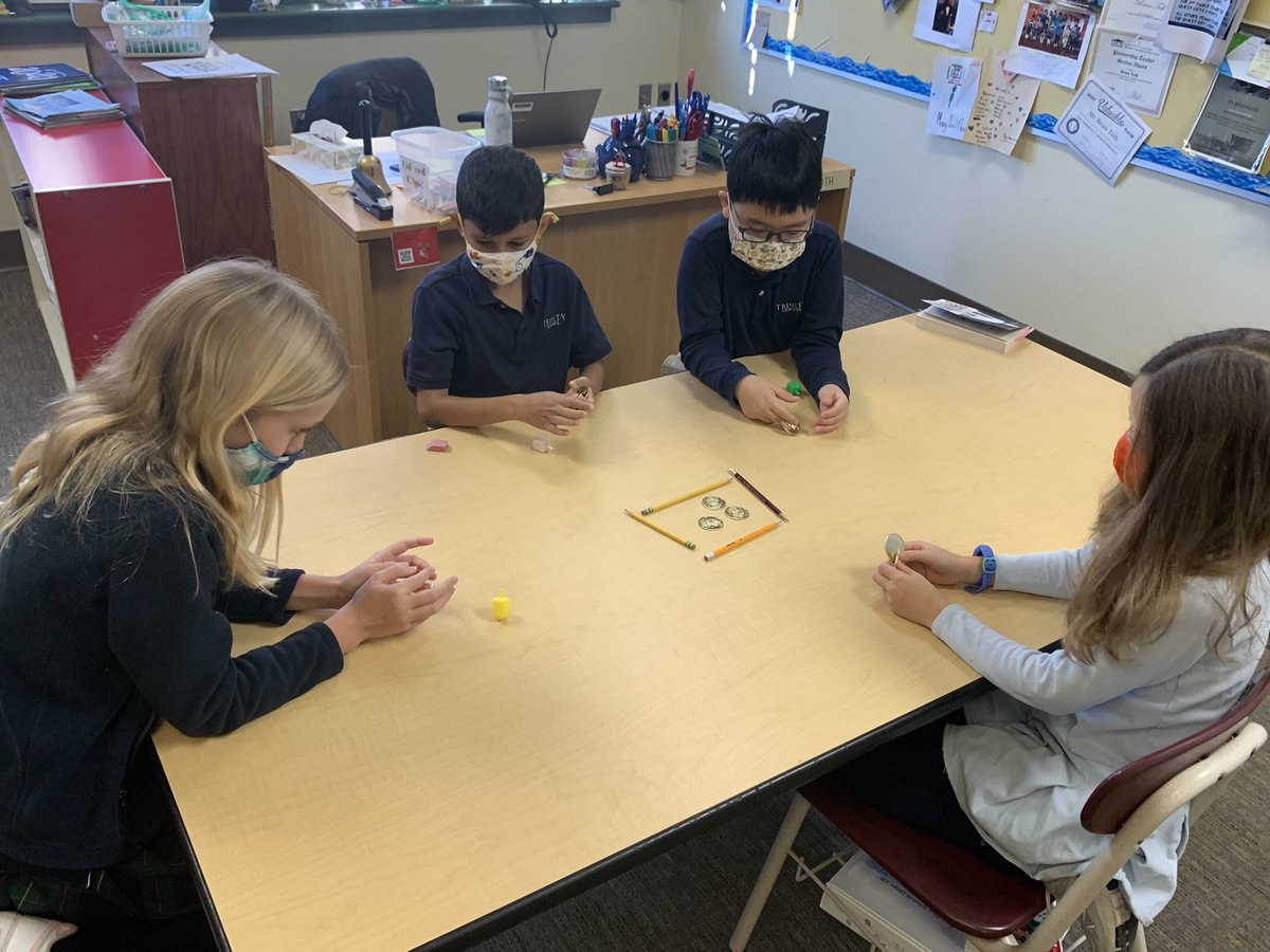 To celebrate the start of Hanukkah, one of our students made a presentation on the holiday to explain some traditions to the class. We finished by playing Dreidel. #trinitylearns <a href="/jdsears404/">jackie</a>