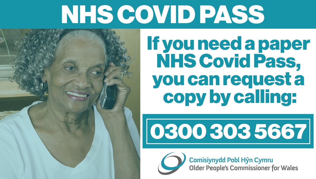 talkolderpeople's tweet photo. ‼If you know an older person who is not online, please share the number below with them so they can request an NHS COVID pass by phone👇 https://t.co/zDWd46vpPg