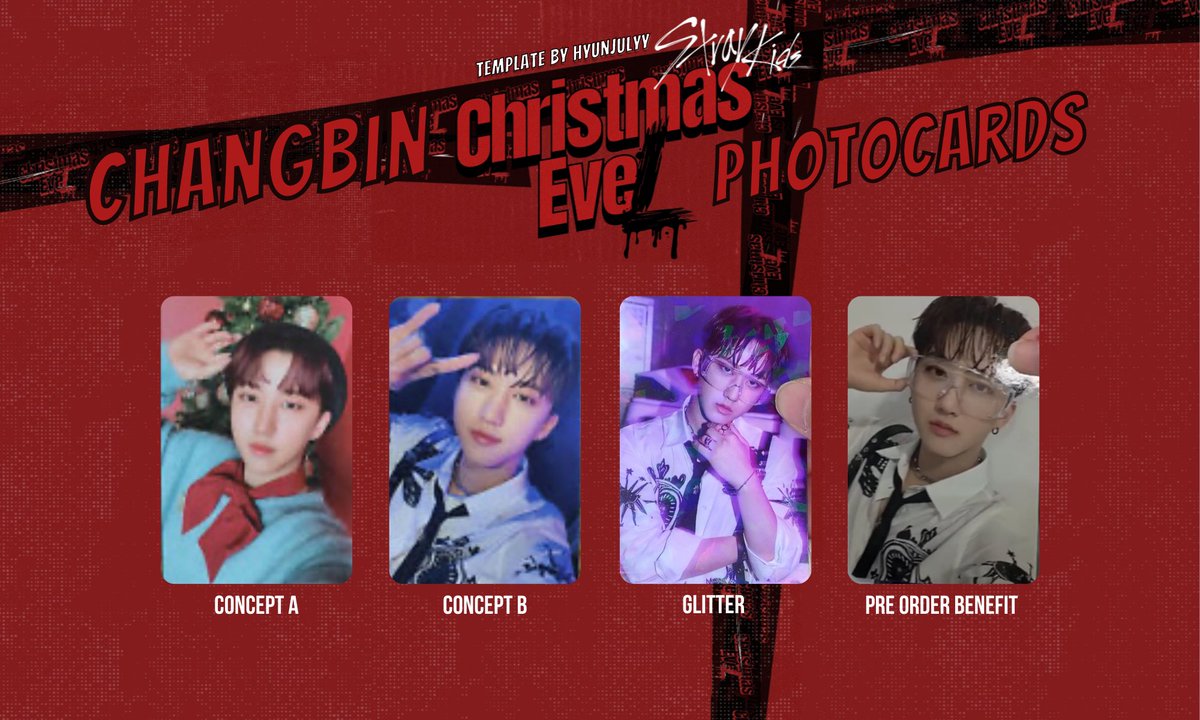 Bang Chan and Changbin Christmas EveL Album Photocard/PCs Template