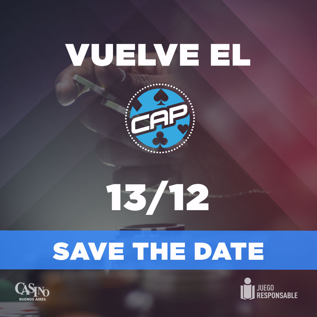 CAPoker's tweet photo. 💥 VUELVE EL CAP A CASINO BUENOS AIRES 💥

13/12

SAVE THE DATE! 😉 https://t.co/t8Zk6c56zv
