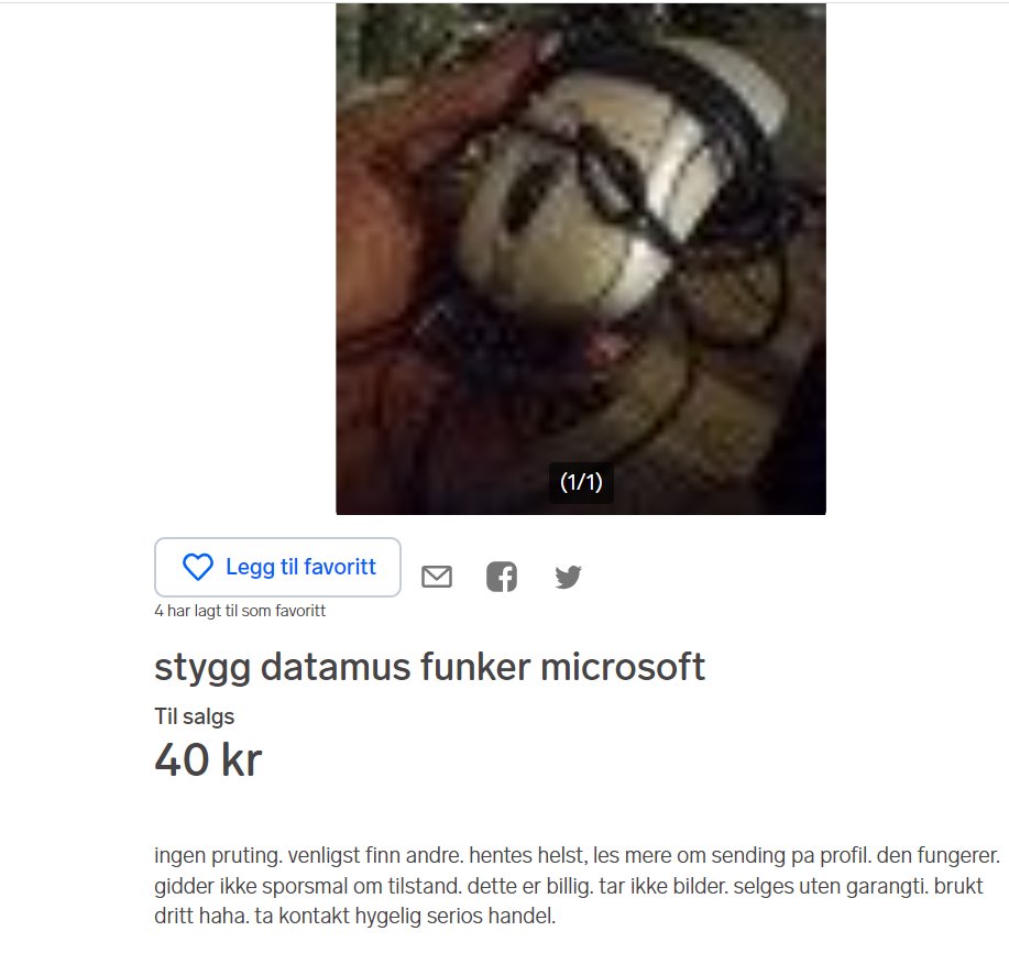 Selger møssa mi, ta kontakt for mer info