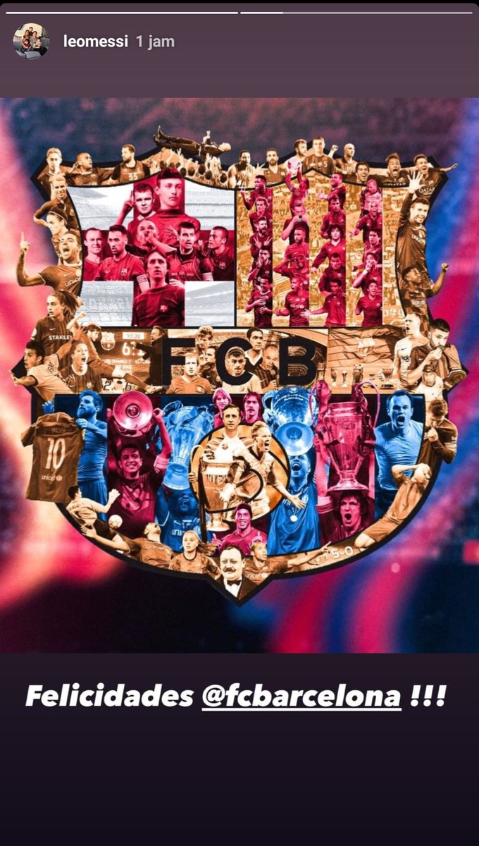 barcafans__indo's tweet photo. Lionel Messi dan Luis Suarez mengucapkan selamat ulang tahun ke @fcbarcelona melalui Insta Story. 💙❤️
#RespectMessi
#BarcelonaFans
#ForcaBarca
#ViscaBarca https://t.co/QXiQqe3dF7