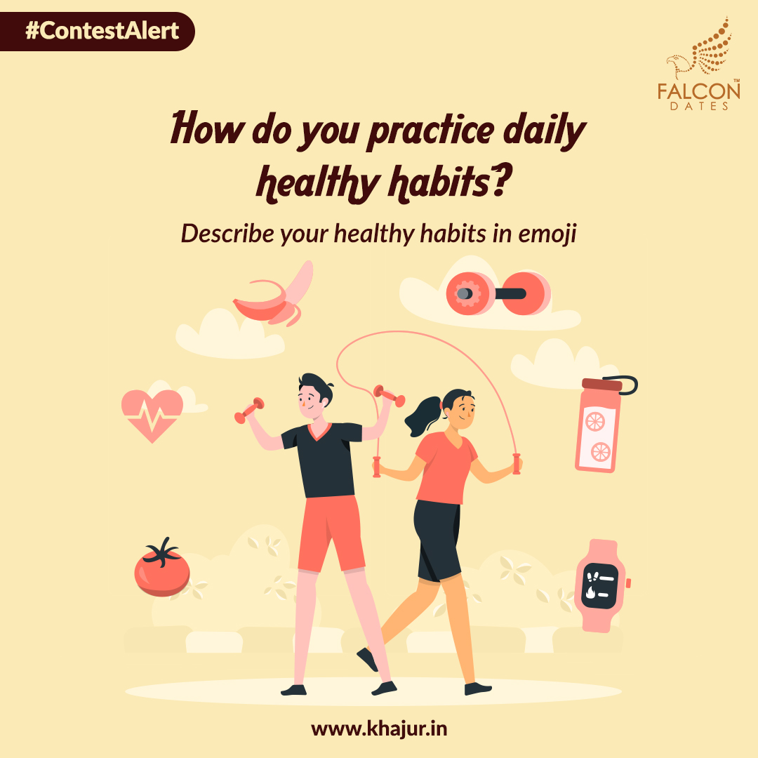 Get ready to put your creative caps on! Every individual has a distinctive take on a #healthylifestyle, what is yours? Comment below and tell us how you practice your daily health habits through emojis. The best one stands to win a fabulous and healthy #FalconDates hamper!