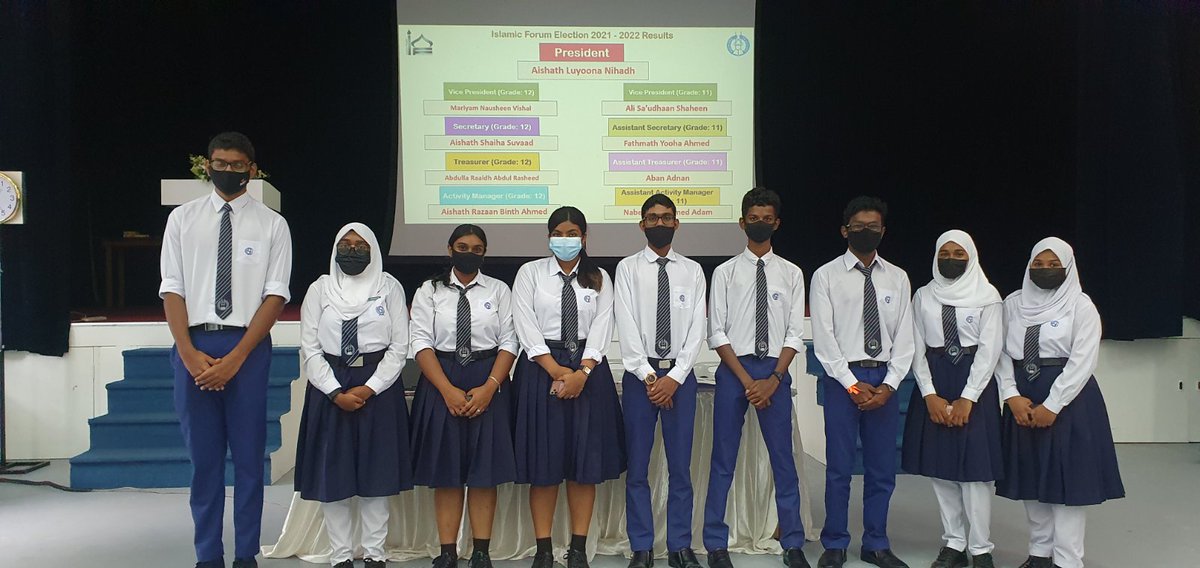 CHSE_HighSchool's tweet photo. Islamic Forum Club Exco elections. #Congratulations all students who won the election. #goodrolemodels
#loveforIslamicvalues
#strongleadership @MoEdumv https://t.co/f6Ptc5FzkT