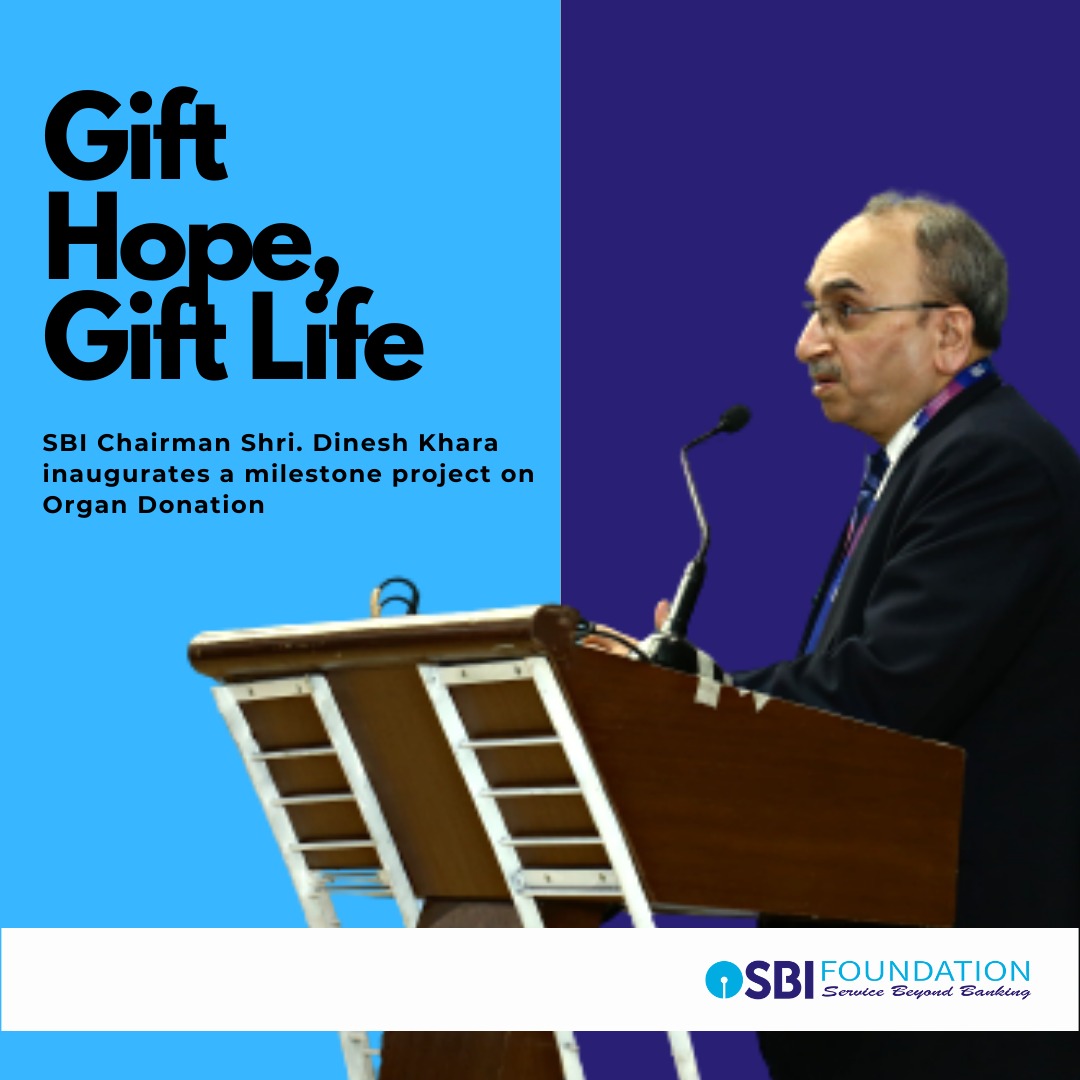 SBI_FOUNDATION's tweet photo. Pleased to announce the launch of Project Gift Hope, Gift Life in partnership with @MohanFoundation, and @SBICard_Connect. Shri. Dinesh Khara, Chairman, SBI, gave an inspiring speech about myths surrounding organ donation. https://t.co/SvzTECmREE @TheOfficialSBI #organdonationday https://t.co/xp3DLwjw4M