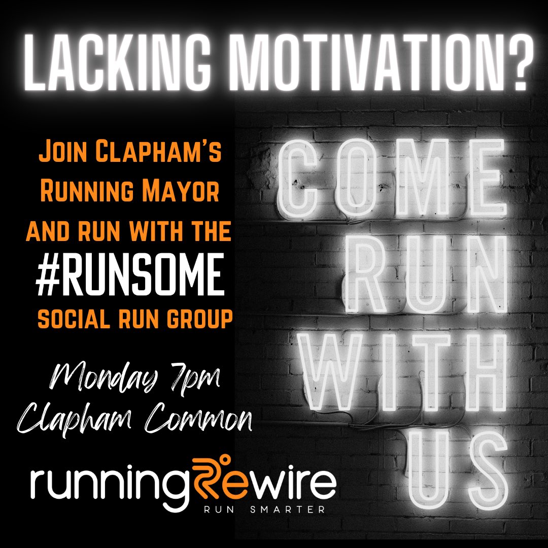 Join the <a href="/RunSomeHQ/">RunSome</a> community Run some of your every day journeys and commutes and if you’re in need of extra motivation to get out there then come along to the Monday evening social runs so we can #runsome together 🏃🏻‍♀️🏃🏾‍♂️🏃🏼
<a href="/doactivethings/">Active Things</a> #runningmayors #runningmayorofclapham