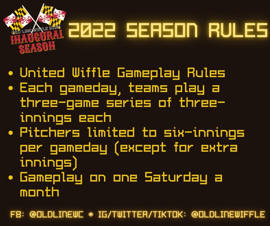 oldlinewiffle's tweet image. Announcing our 2022 Season Rules. We will be following the @unitedwiffs gameplay rules with a few tweaks. Sign up today: sites.google.com/view/old-line-…

#wiffs #wiffle #Maryland #CyberMonday #MarylandSports #adultsports #adultsportsleagues #MarylandSports #wiffleballtournament