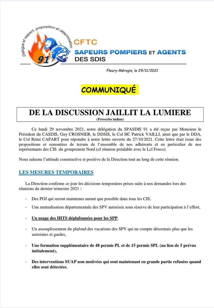 spasdisessonne's tweet photo. ⚠️⚠️🚒Communiqué🚒⚠️⚠️

⚠️200 embauches dont 100 créations de postes ⚠️

⚠️Augmentation des budgets⚠️

@pompiers_cftc @CDEssonne @sdis91 @guycrosnier https://t.co/u9tGWDJxqi