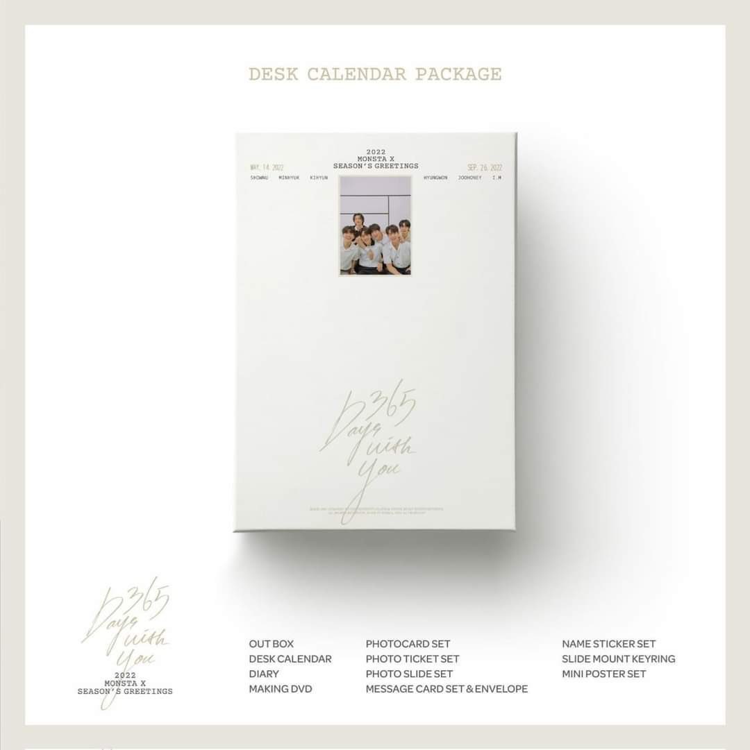 Ebright_lab's tweet photo. [🇲🇾MY GO]HELP RT🙏🏻

Monsta X 2022 Season Greeting

💰RM145~RM158
🚚Price included 1.5kg international shipping
📦Local Postage : RM7 WM /  RM24  EM
⏰24th December 2021
🛒 https://t.co/uOAPQdAwM1 

DM for more information 📩 https://t.co/WkBo4pQCte