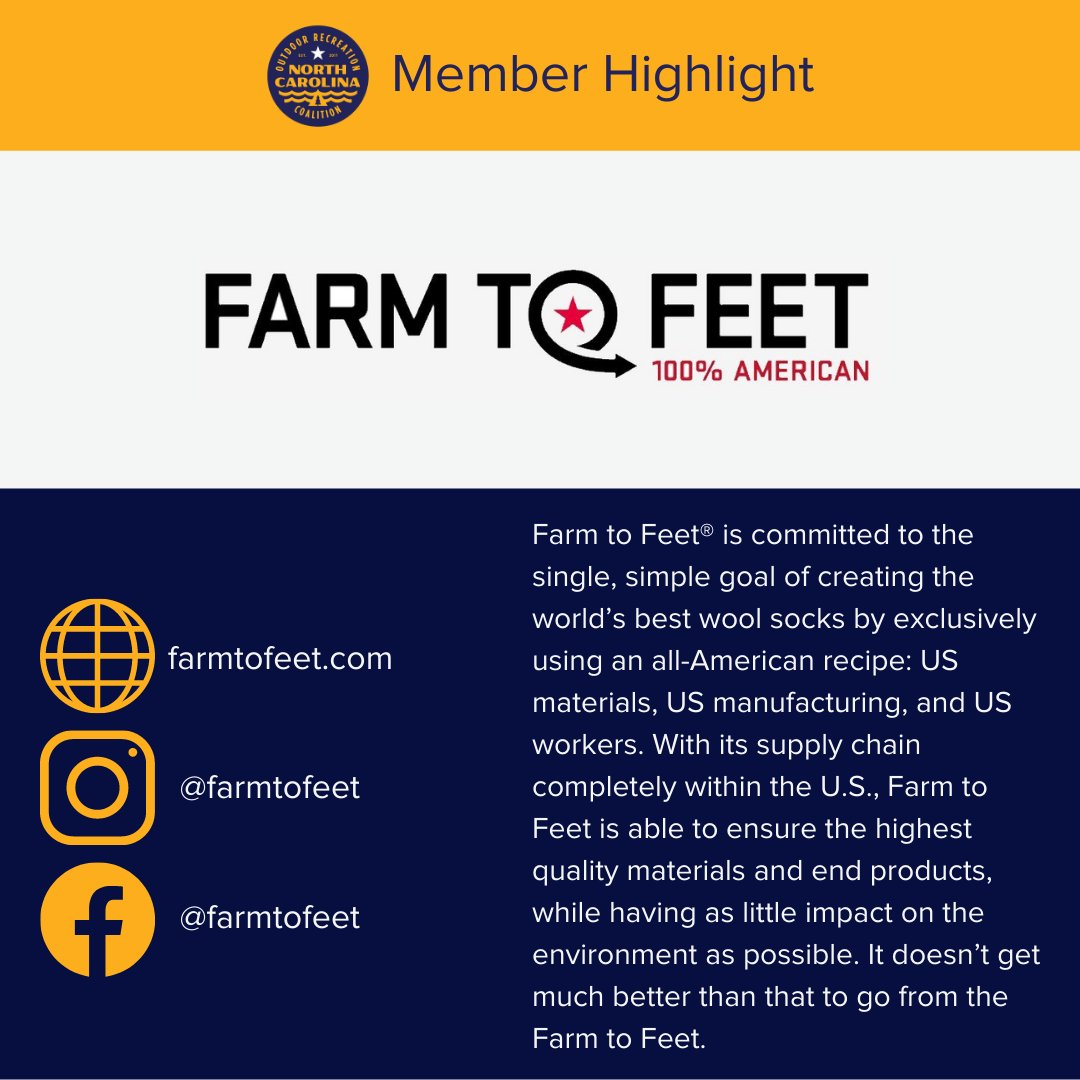 NCOutdoorRec's tweet photo. NC OREC Member Highlight: Farm to Feet

Shop their products here: https://t.co/JbiulWFPxs https://t.co/4uWvpvO45U