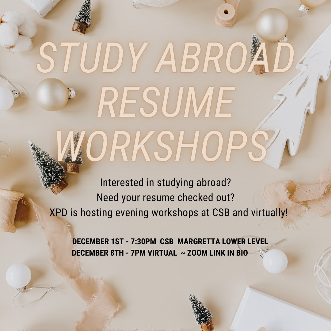 csbsjuXPD's tweet image. Checkout XPD&apos;s events this December before break! Go to the link in our bio for more information.