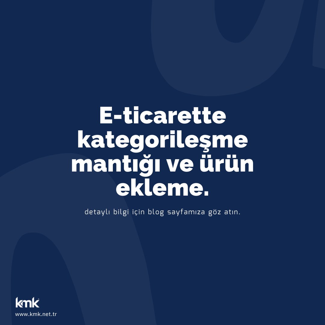 Kategorileştirme sayesinde ürünlerin temel özelliklerine göre ayrıştırılması mümkün olacaktır. Öncelikle ürünler ana kategorilere, daha sonrasında da ayırt edici alt kategorilere bölünmelidir. eticarethazirla.com/e-ticaret-kate… #kmk #eticaret #c2c #b2cyazilim #c2cyazilim #pazaryeri