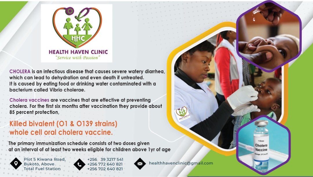 ElizabethKutam2's tweet photo. Cholera vaccine is available at Health Haven Clinic https://t.co/xPTODz9KW9