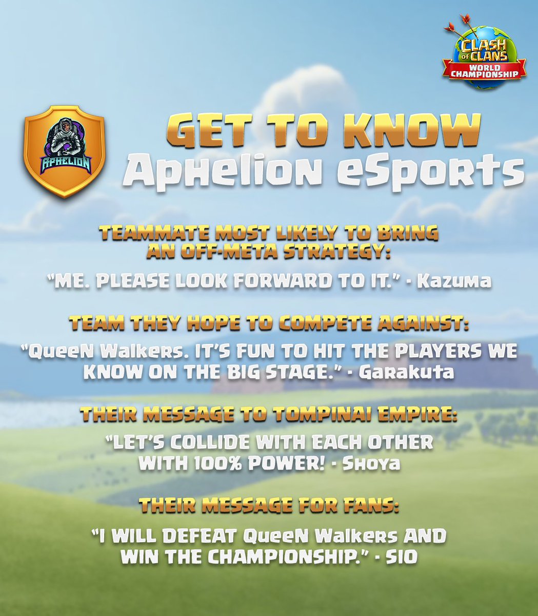 In the Last Chance Qualifier, <a href="/AphelionCOC/">Aphelion Clash of Clans</a> pulled off an incredible underdog story: They turned a Wildcard into a Golden Ticket! 🎟

Let's see if their lucky streak continues in the World Championship Finals! 🍀

#ClashWorlds | #ClashEsports