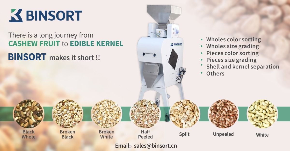 Binsort_Inc's tweet photo. There is a LONG JOURNEY from CASHEW FRUIT to EDIBLE KERNEL, which BINSORT make it short !!
BINSORT turn-key solution for cashew kernel including color sorting and size grading.
Mail: sales@binsort.cn
Web: https://t.co/EQHXuR608Q
#sortingbringsvalue #cashewgrading #cashewkernel https://t.co/KlpKvyh5Ll