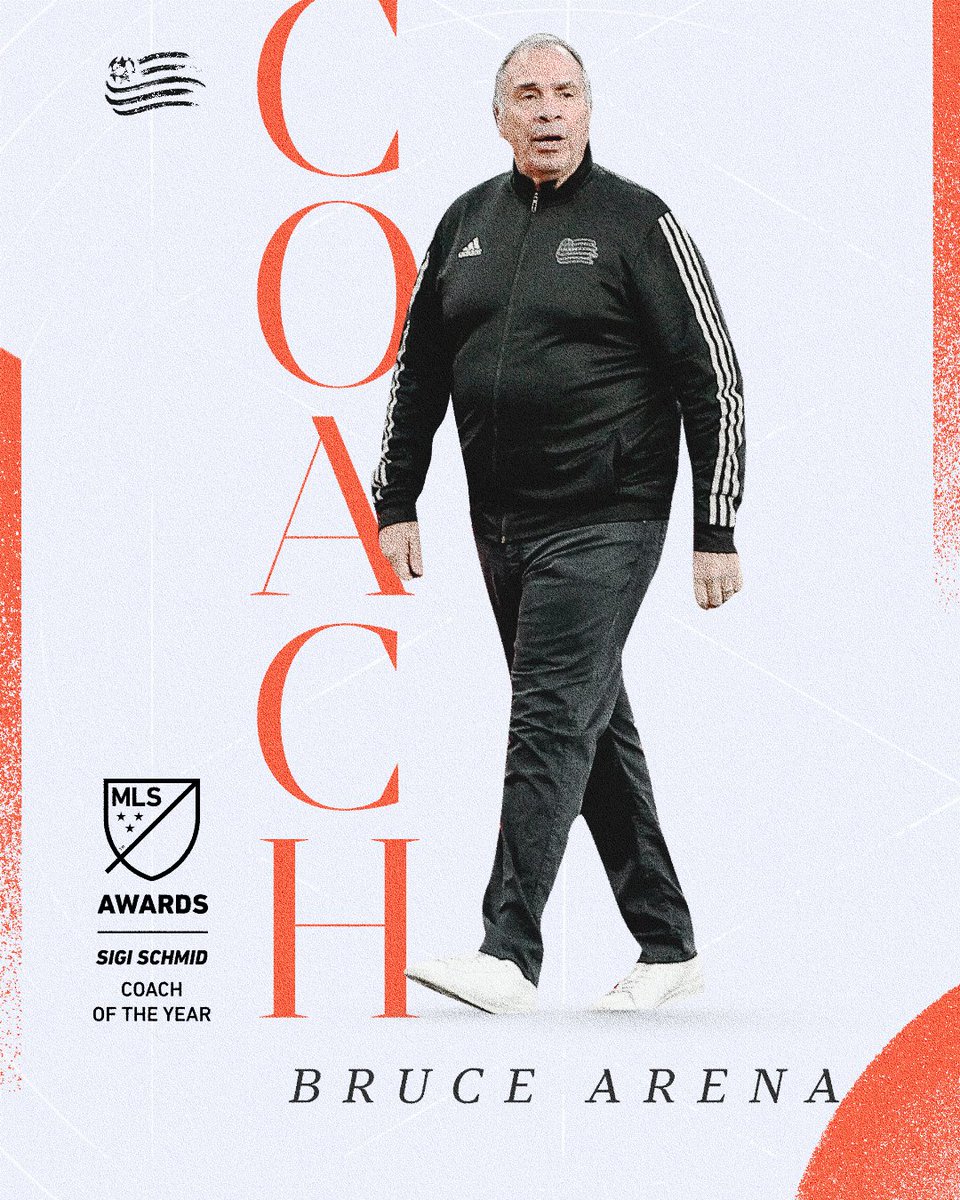 La MLS anuncia a Bruce Arena como el Entrenador del Año 2021. Es el 4º galardón que recibe el estadounidense tras los conseguidos en 1997, 2010 y 2011. En esta ocasión, construyó una máquina de ganar en los #NERevs:

✅ Récord histórico de puntos (73)
✅ Supporters' Shield