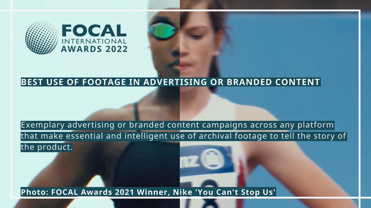 FOCALint's tweet photo. The Early Bird Submission Deadline for the #FOCALAwards2022 is quickly approaching!

Have you used archive footage in advertising or branded content? Be sure to enter it into the FOCAL Awards by Jan 7th 2022 to get 10% off your entry fee!

Further info: https://t.co/02OH0Rjedl https://t.co/yPjXsbDLlY