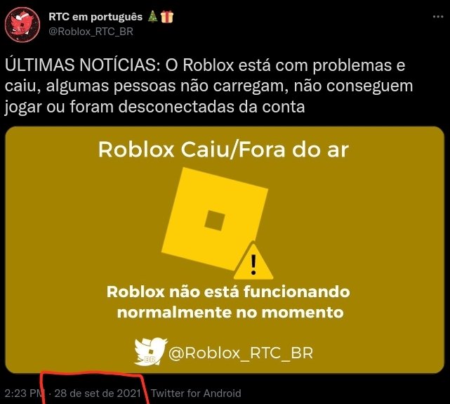 RTC em português  on X: CURIOSIDADE: Em setembro, outubro e novembro o Roblox  caiu no dia 28.  / X