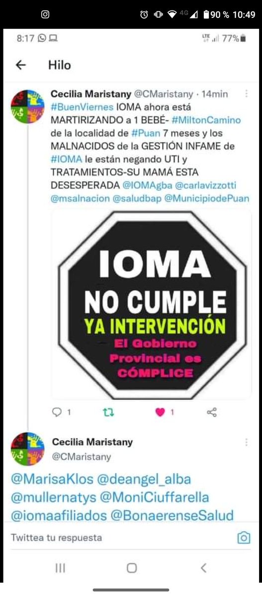Roco628109035's tweet photo. Sigo esperando que IOMA de respuestas!!!  @IOMAgba https://t.co/H2YlhbDzD6