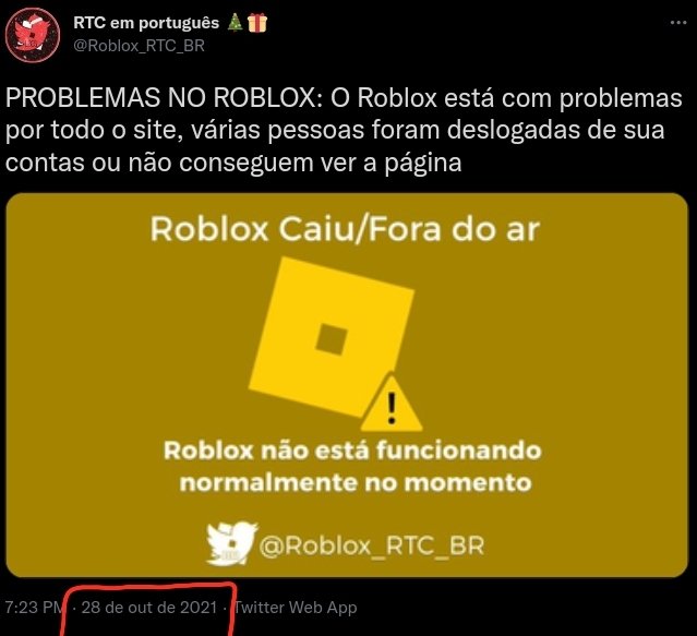 RTC em português  on X: CURIOSIDADE: Em setembro, outubro e novembro o  Roblox caiu no dia 28.  / X