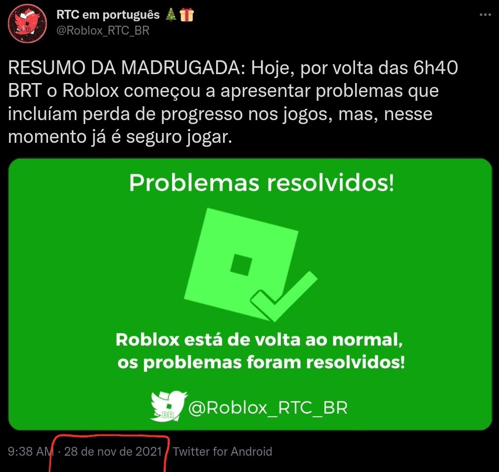 RTC em português  on X: CURIOSIDADE: Já fazem 2 anos desde que o Roblox  se recuperou da Grande Queda de 2021, que durou 3 dias. 🎉 / X