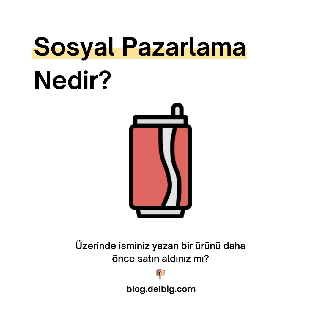 Sırf üstünde adınız yazıyor diye bir ürünü satın aldınız mı? "Sağlığınız için günde 2 litre su için" reklamları sizce sizin sağlığınızı mı düşünüyor?
Sosyal pazarlamayı öğrenerek satışlarınızı artırabilirsiniz. Yazımızı biyografi üzerinde bulunan linkten hemen okuyabilirsiniz.