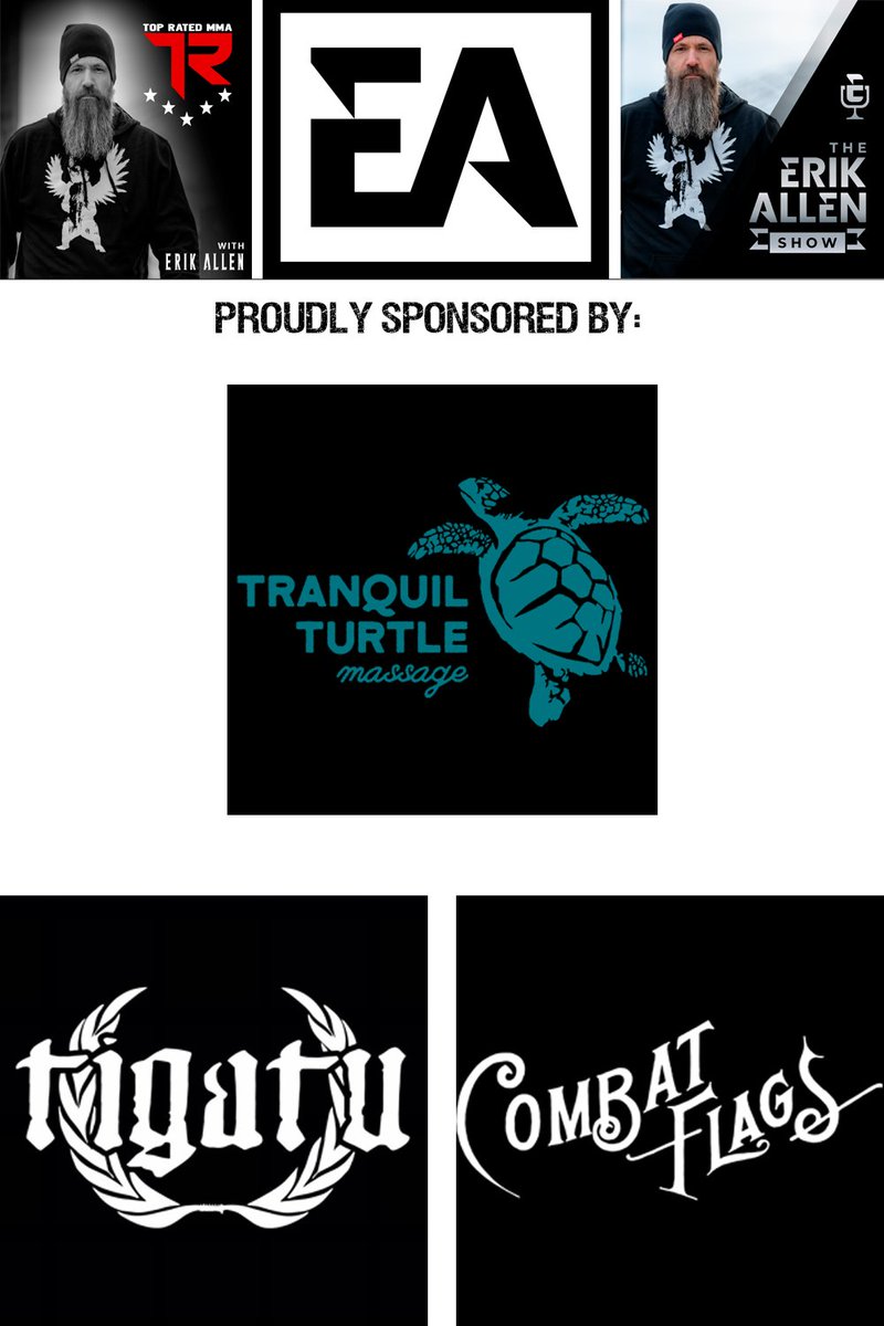 Want to give a shout out to our awesome sponsors! Tranquil Turtle Massage - pnwmobilemassage.com @tigatu @Combat_Flags #TopRatedMMA #ErikAllenMedia #TheErikAllenShow #MMA #Entrepreneur #Podcast #Bearded #CoeurDAlene #TranquilTurtleMassage #Tigatu #CombatFlags