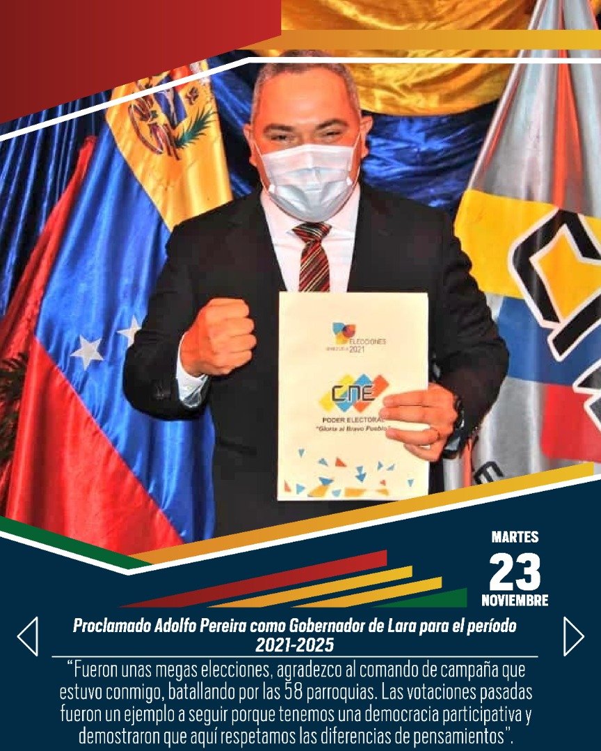 eaf1343c0857405's tweet photo. Hoy #29Nov nuestro Gobernador @AdolfoP_Oficial estara conectado en contacto directo por #InstagranLive @adolfopereiragobernador a las 11:00am nos informara sobre la semana de gestion
#CongresoDeCiencia2021
#LaraTeneColnQué
@willnarmys
@dcabellor
@CarolaysFalcon https://t.co/I69sKvQO57