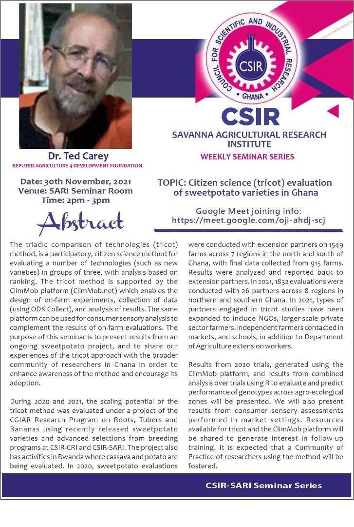 Please, join us tomorrow. 2 PM Ghana time (GMT), 3 PM CET. <a href="/RTB_CGIAR/">RootsTubersBananas Breeding</a> <a href="/BiovIntCIAT_eng/">Alliance of Bioversity International and CIAT</a> <a href="/Cipotato/">International Potato Center</a>