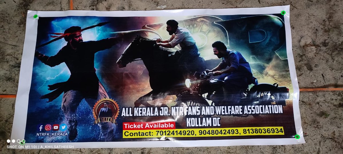 ntrfk_kerala's tweet photo. Ticket Available for #RRRMovie contact- @Jithura77565849 
@NTR_Fans_kerala

#Manofmassesntr #JrNTR 
#NTR30 #RRR #RRRTrailer https://t.co/5Cag6CefOo https://t.co/xiV8TkobLo