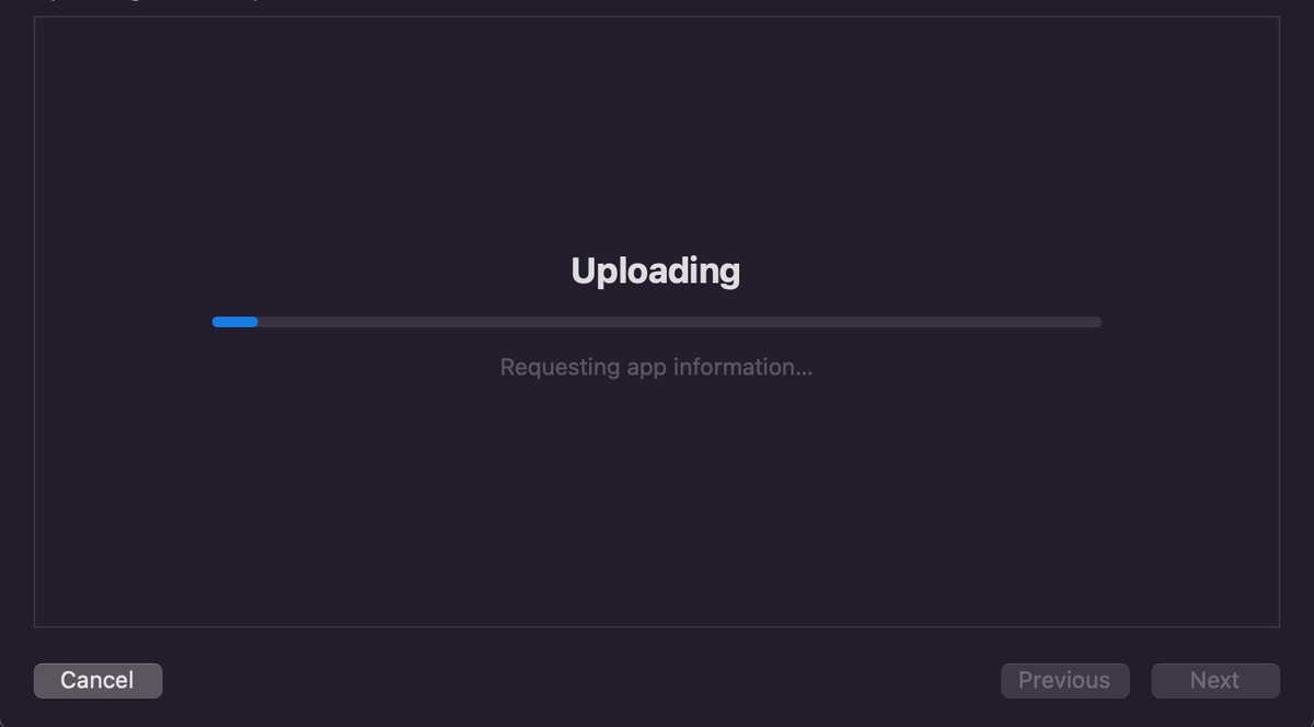 BattlexicApp's tweet photo. Xcode gets stuck uploading an ipa and times out with App Store Connect Operation Error. I retried multiple times. Anyone else having this issue atm? @Apple https://t.co/Jw1KNs0Ulh