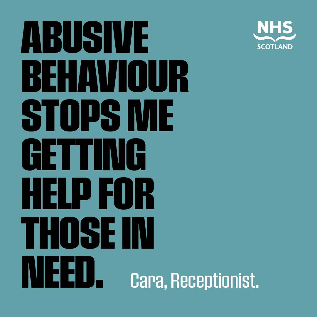 Primary Care (@sg_primarycare) on Twitter photo Please be considerate to receptionists.
Abusive behaviour causes mental and physical harm to healthcare workers, leading to time off work and less time with patients.
<a href="/scotgovhealth/">Scot Gov Health</a> Please be considerate to receptionists.
Abusive behaviour causes mental and physical harm to healthcare workers, leading to time off work and less time with patients.
<a href="/scotgovhealth/">Scot Gov Health</a>