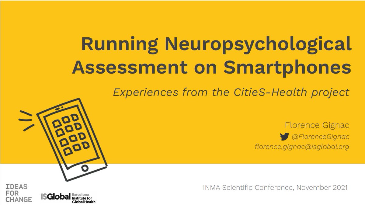 CitieSHealthEU's tweet image. Today, @FlorenceGignac, researcher at @ISGLOBALorg, has presented the results of #CitieSHealthBCN from @CitieSHealthEU at #INMAproject Scientific Conference meeting! cc @Ideas_4_Change #CitizenScience #CitSci