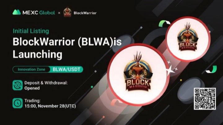 cryptonitann's tweet photo. MEXC will list $BLWA
@BlockwarriorNFT
in the Innovation Zone under BLWA/USDT trading pair.
Deposit & Withdrawal: Opened
Trading: 15:00 Nov 28 (UTC)
🔥play to earn refer to earn!
📞TG community: https://t.co/61pNYDHN1k
#BlockWarrior #MEXCListing https://t.co/KyB0KpcU7Z