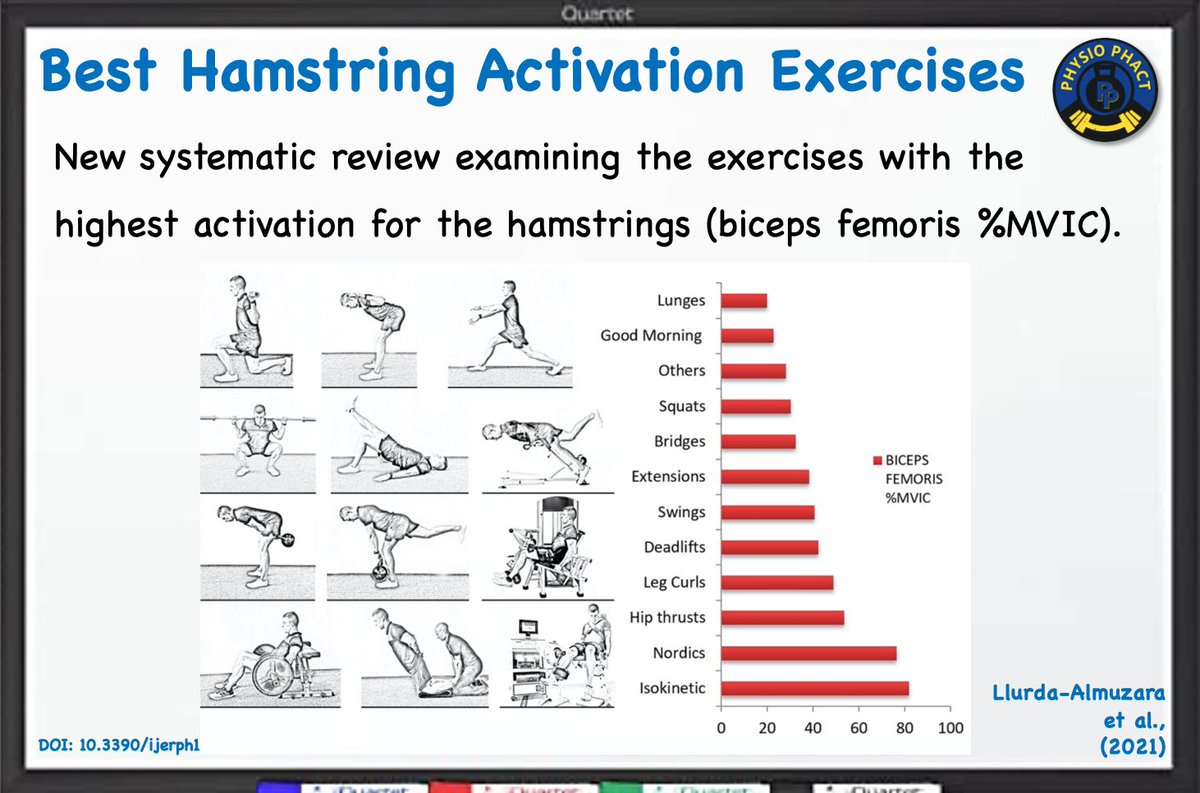 PhysioPhact's tweet photo. Today’s #PhysioPhact is a new systematic review of the exercises that produce the highest activation of the hamstrings (biceps femoris). Check it out!
——
https://t.co/wWKUnxMRvF
——
#SportsPhysicalTherapy #SportsPT #PhysicalTherapy #PT #DPT #StrengthAndConditioning #Hamstrings https://t.co/wuavbryzXW