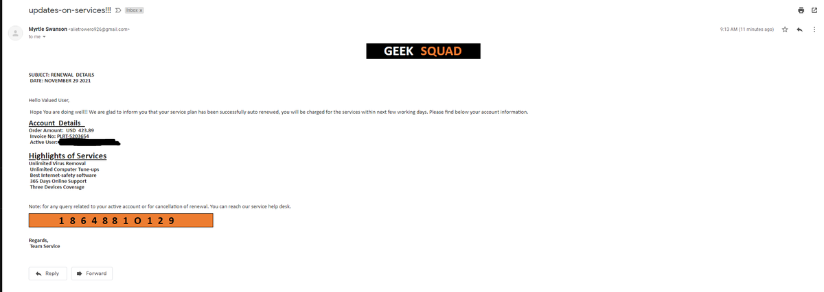 alechmcdaniel's tweet photo. @GeekSquad @BestBuy you all should know someone is using your image as a phishing scam email https://t.co/oZvO8qI2Py