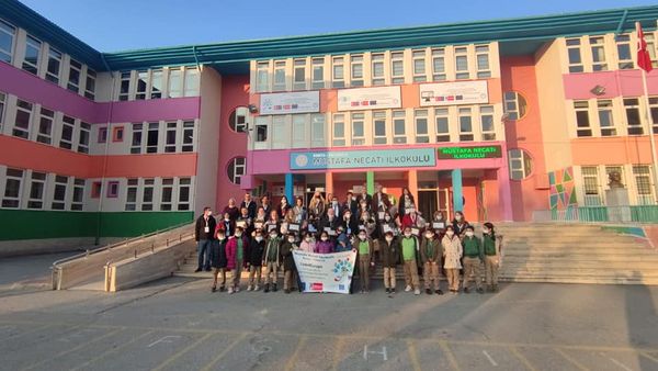 Code4europeP's tweet photo. Turkey LTT activity is carried out within the scope of  Code4Europe Erasmus+ project. The host primary school Mustafa Necati Primary school. Information was given about the coding trainings held at the host school. https://t.co/rCZcJnYcIb