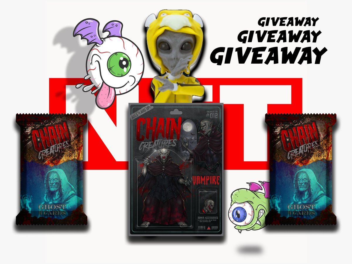 #NFTGiveaway #NFTs

👇 To win 👇

🚀 Like, RT
👽 Leave wax address
♥️ Follow  

@BlockchainOdys1
@ChainCreatures
<a href="/GraffitiKINGS/">Graffiti KiNGS</a>

💥 1 x ODai Stonedboy
💥 1 x GK Metaverse Invite
💥 1 x Vampire Creature
💥 2 x Chain Creatures Ghost Packs
 
🤯 WINNER TAKES ALL 3 DAYS 🤯