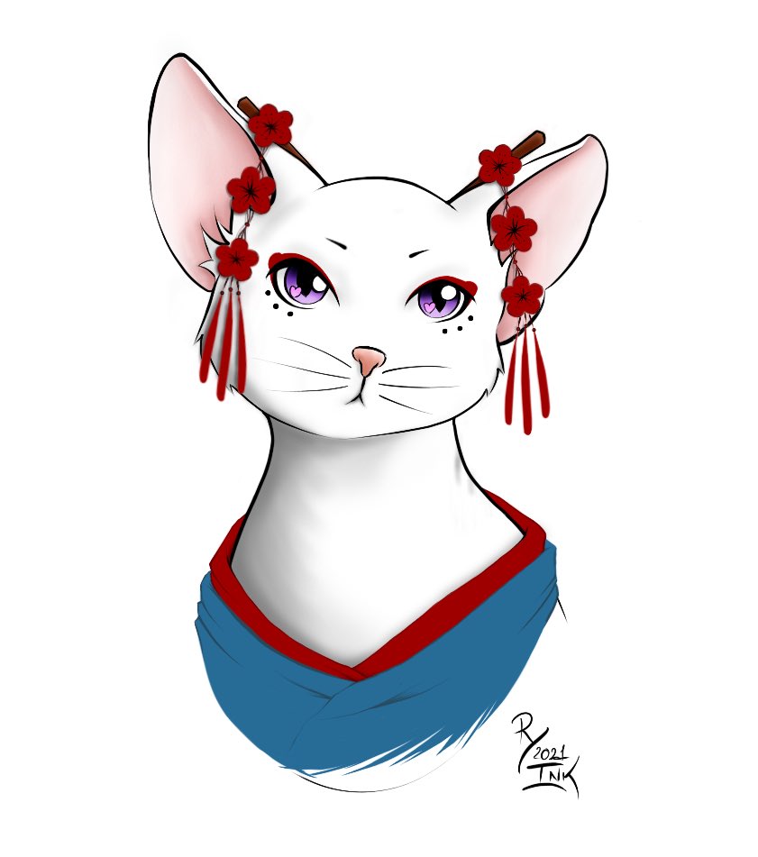 Fly_306's tweet photo. I love this geisha cat
#geisha #cat #kitty #geishacat #digitalart https://t.co/Yrumntk0Qe