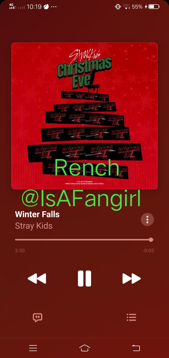 IsAFangirl's tweet photo. Christmas EveL @Stray_Kids 
11/29/2021 apple music

#StrayKids #스트레이키즈 #ChristmasEveL #WinterFalls #Merry_ChristmasEveL https://t.co/Ld99SvACIa
