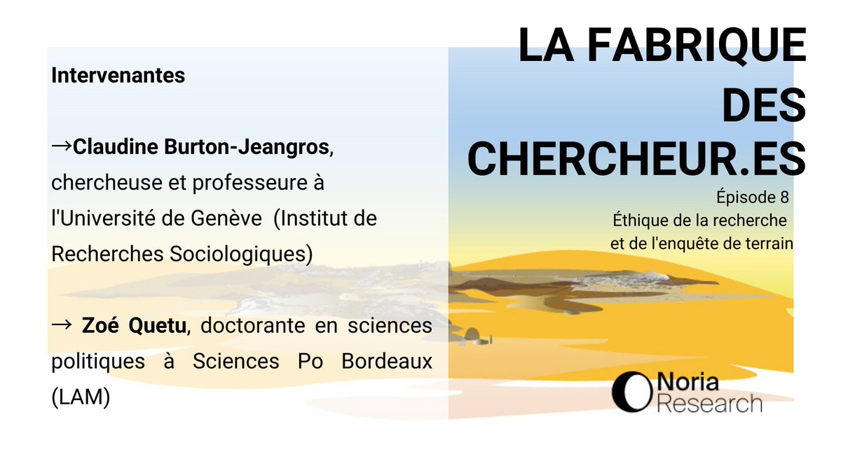 📢[FORMATION]

Épisode 8 de LA FABRIQUE DES CHERCHEUR-ES

🟡Éthique de la recherche et de l'enquête de terrain🟡

📆7 décembre 2021
⏲️17h30 à 19h 

Avec Claudine Burton-Jeangros et <a href="/ZoeQuetu/">Zoé Quétu</a> 

 Pour vous inscrire 👉urlz.fr/gT2m

On vous attend nombreux ! 🔥
