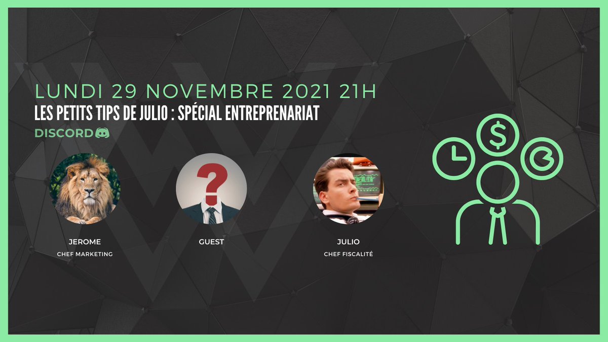 WetradeC's tweet image. 📢 Lundi 21h live avec Jérôme :
Les petits tips de Julio : spécial entreprenariat

On se retrouve à 21h sur notre discord : 
discord.gg/aUyAMU4meX